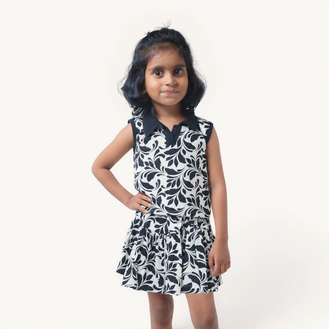 Black White Floral Co-ord Set