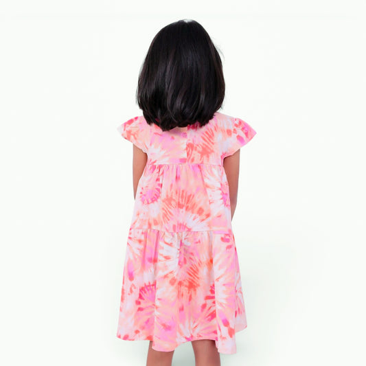 Pink Tie Dye Layered Frock