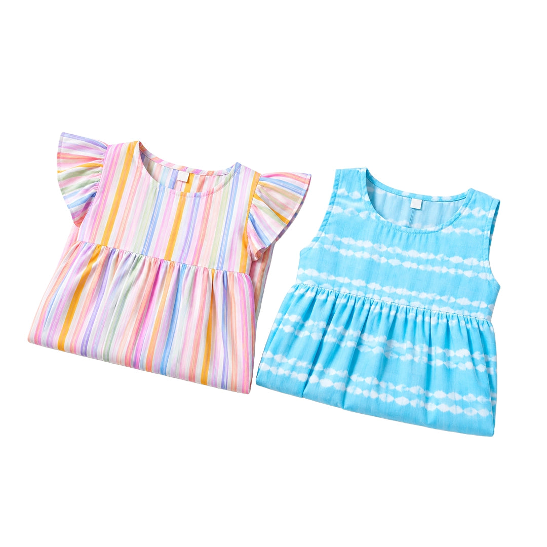 Pink Blossom & Tropical Floral Dresses (Pack of 2)