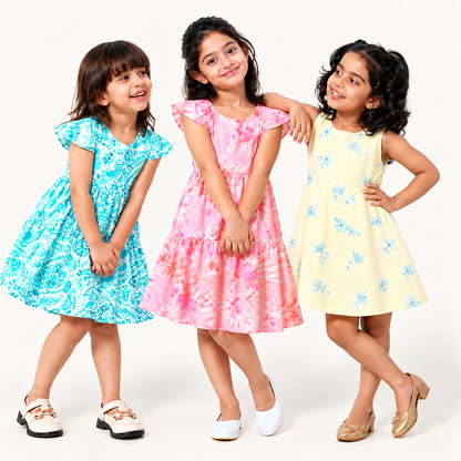 Candy Clouds Frock Set (Pack of 3)