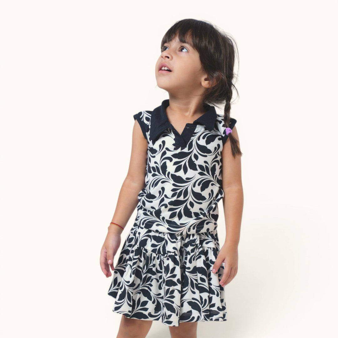 Black White Floral Co-ord Set