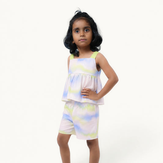 Blue Green Dye Short Set