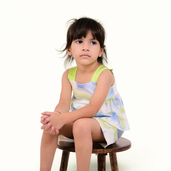 Blue Green Dye Short Set