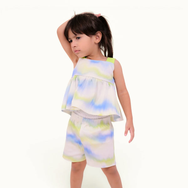 Blue Green Dye Short Set
