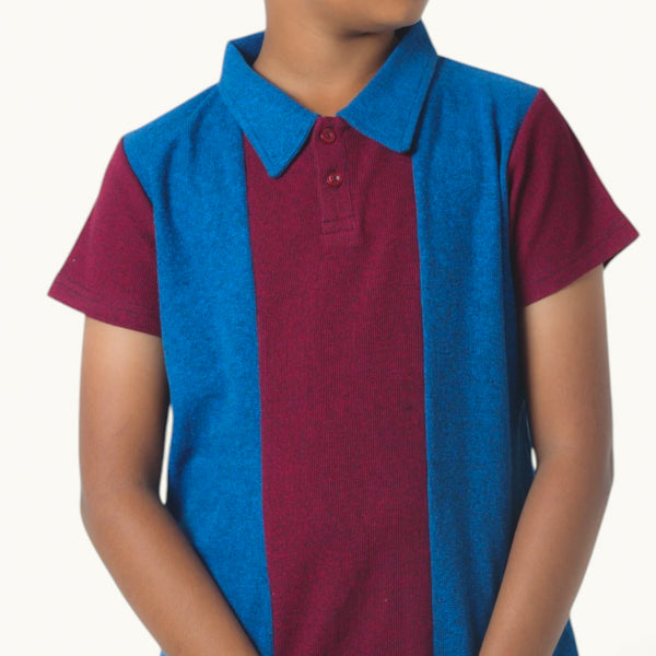 Blue & Red Stripe Collar Set