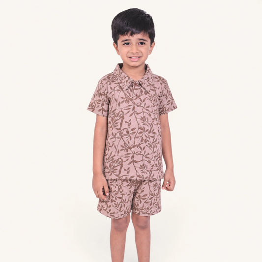 Brown Dual Tone Collar Set