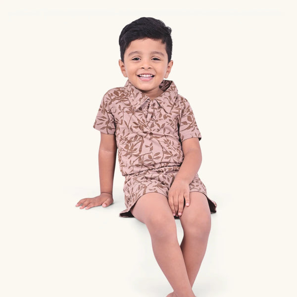 Brown Dual Tone Collar Set