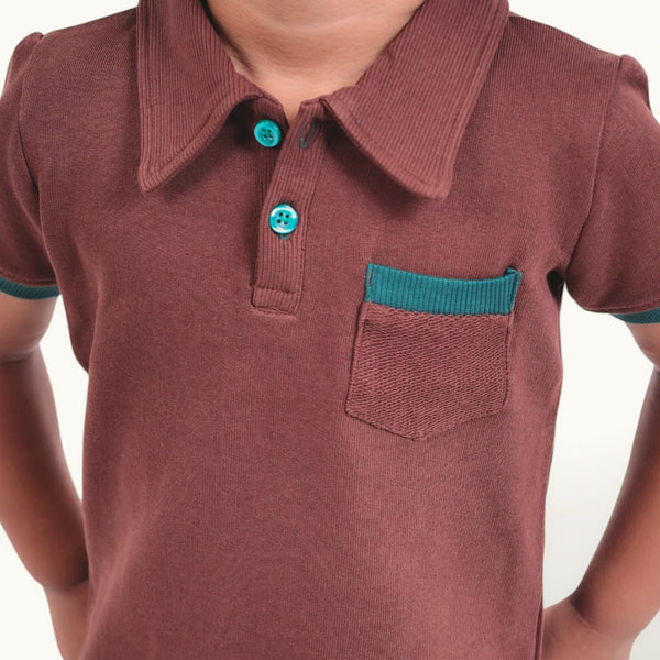 Brown & Green Texture Collar Set