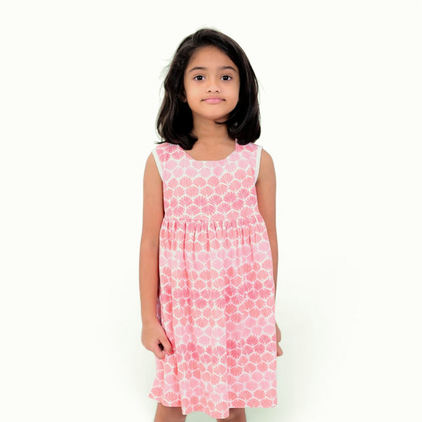 Coral Print Square Neck Frock