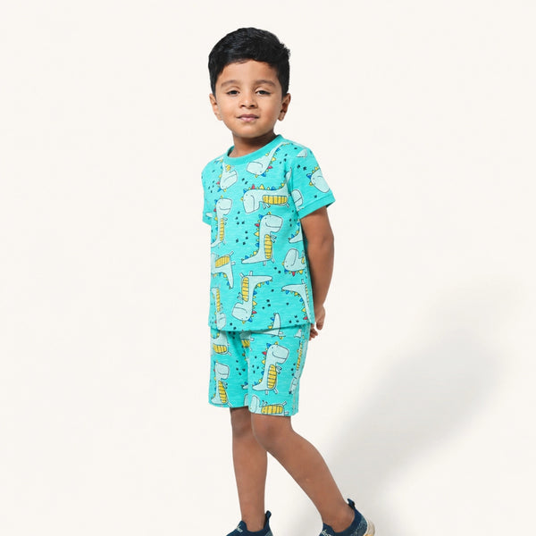 Boy's Dino Printed Night Set