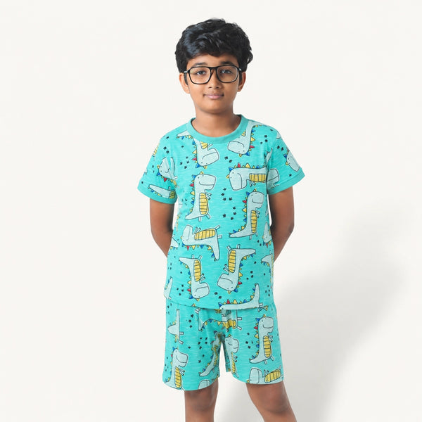 Boy's Dino Printed Night Set