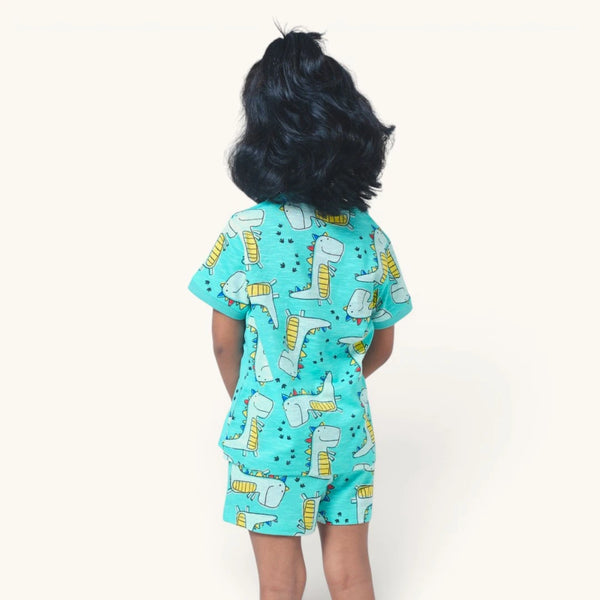 Girl's Dino Printed Night Set