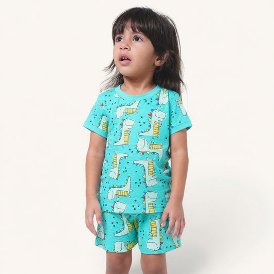 Girl's Dino Printed Night Set