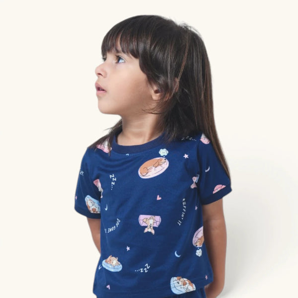 Girl's Dog Print Night Set