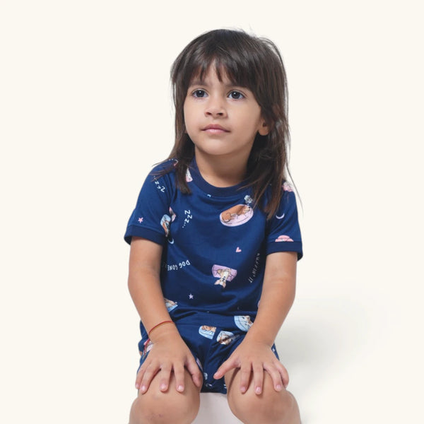 Girl's Dog Print Night Set