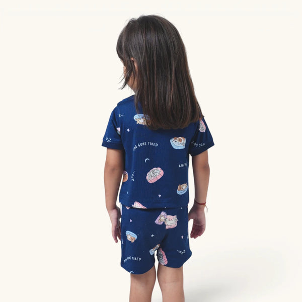 Girl's Dog Print Night Set