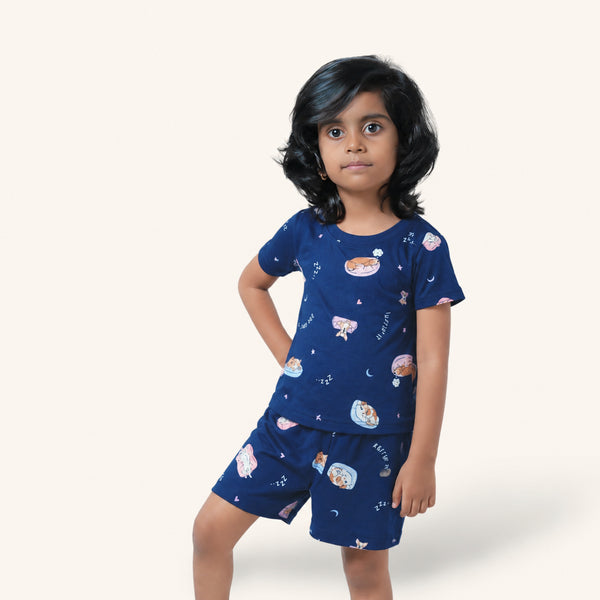 Girl's Dog Print Night Set