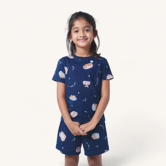 Girl's Dog Print Night Set