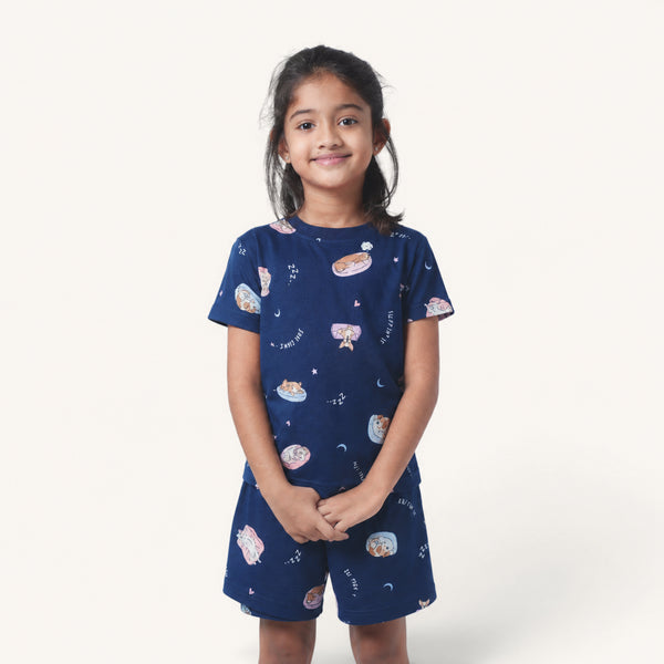 Girl's Dog Print Night Set
