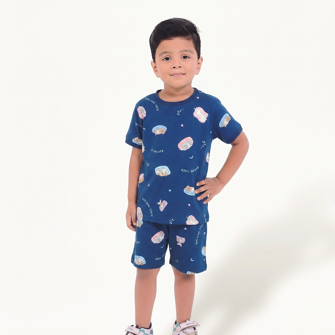 Boy's Dog Print Night Set