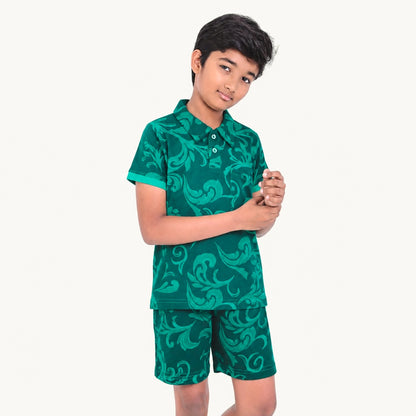 Green AOP Collar Set