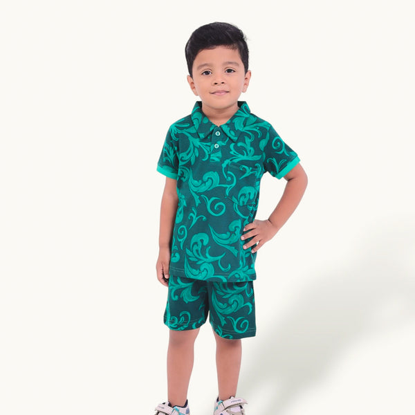 Green AOP Collar Set