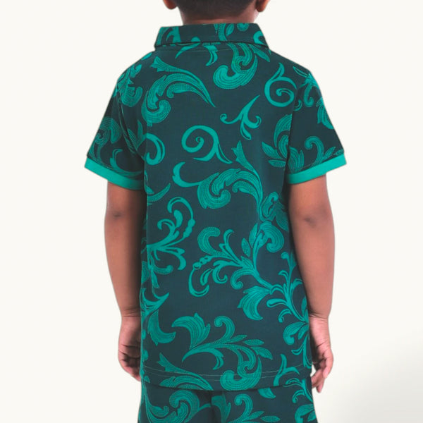Green AOP Collar Set