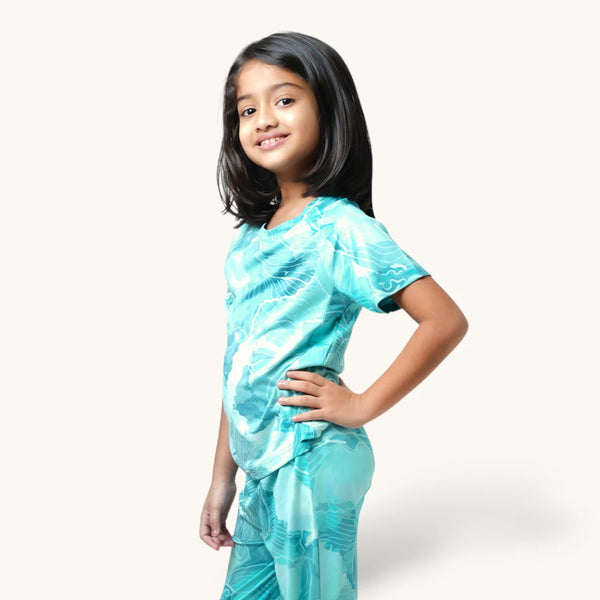 Green Abstract Raglan Set