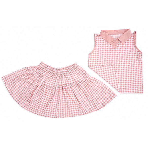 Peach Checks Co-ord Set