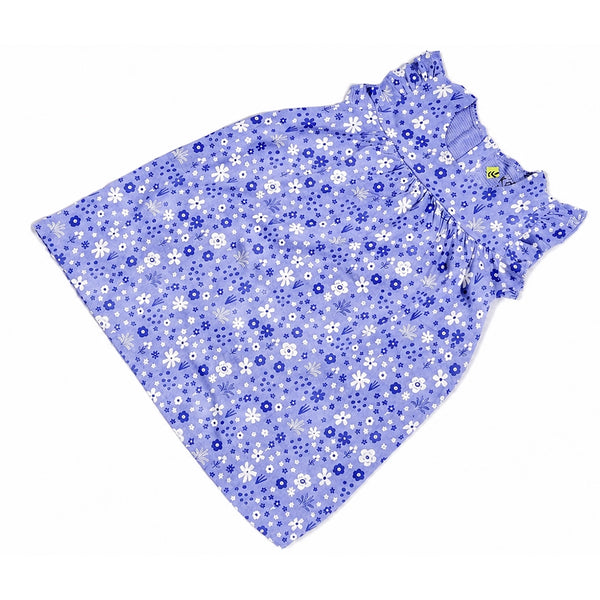 Blue Floral Short Frock