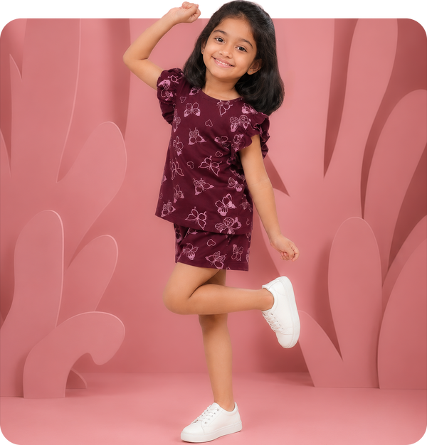 Girls Ruffle Top Top Set