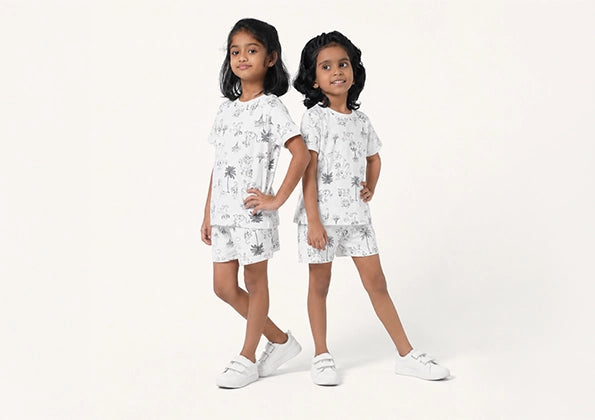 Girl's Lion Print Night Set