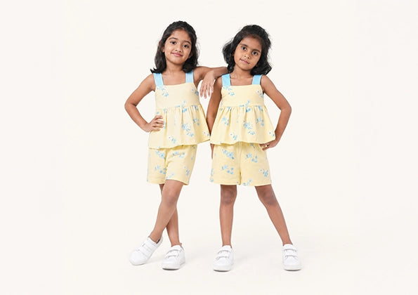 Yellow Floral Short Set