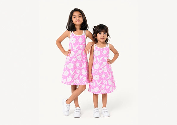Neon Pink Two Strap Frock