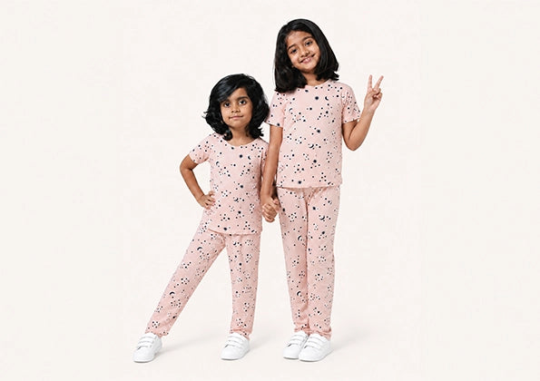 Peach Star Raglan Set