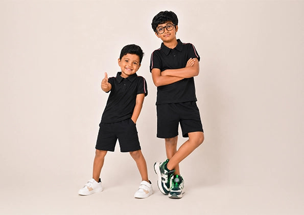 Black & Tricolour Collar Set