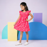 Red & White Floral Frock