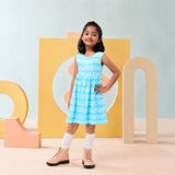 Blue Tie Dye Square Neck Frock