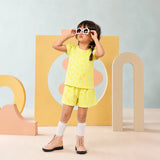 Girl's Yellow Paw Print Night Set