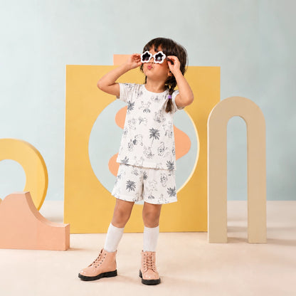 Girl's Lion Print Night Set