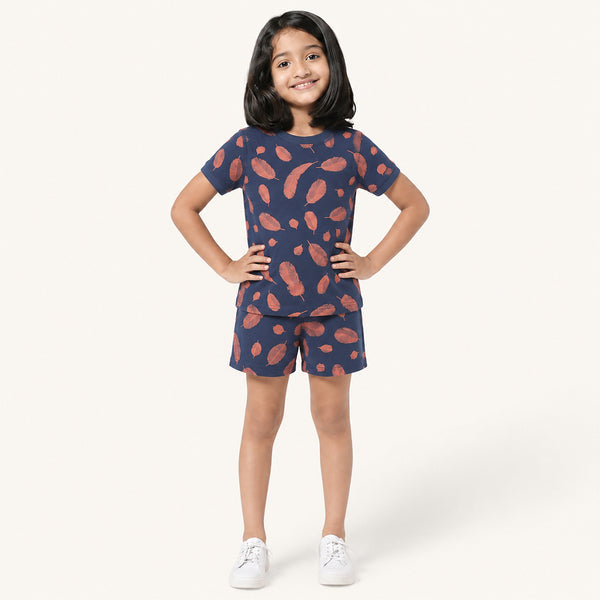 Girl's Leaf print Night Set
