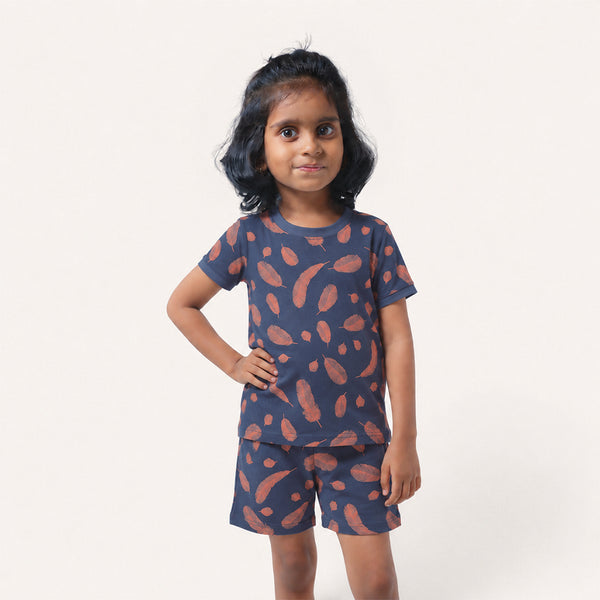 Girl's Leaf print Night Set