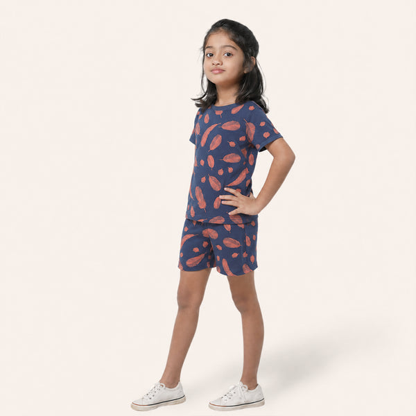 Girl's Leaf print Night Set