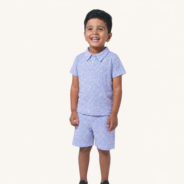 Light Blue & White Collar Set