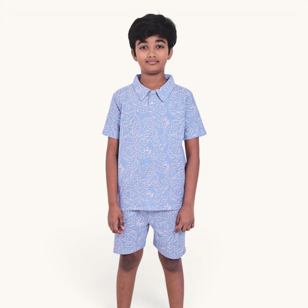 Light Blue & White Collar Set