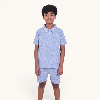 Light Blue & White Collar Set