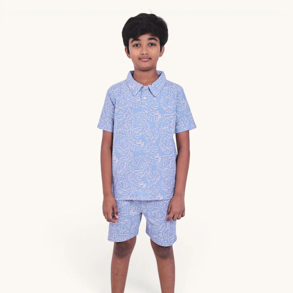 Light Blue & White Collar Set