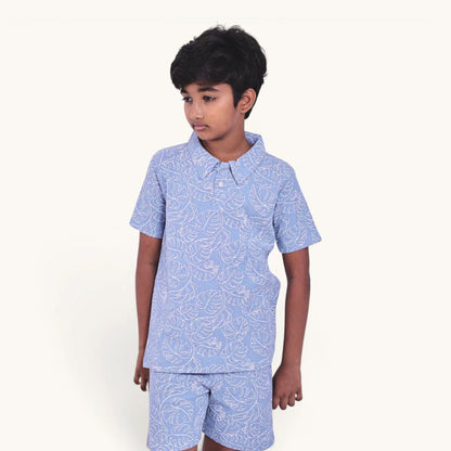 Light Blue & White Collar Set