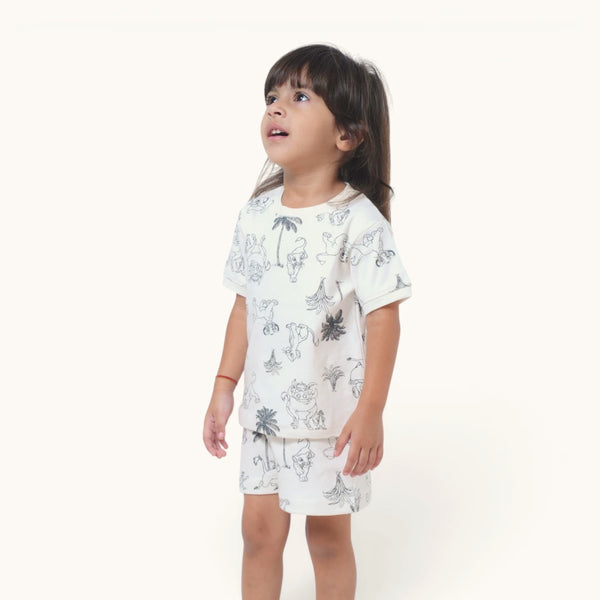 Girl's Lion Print Night Set