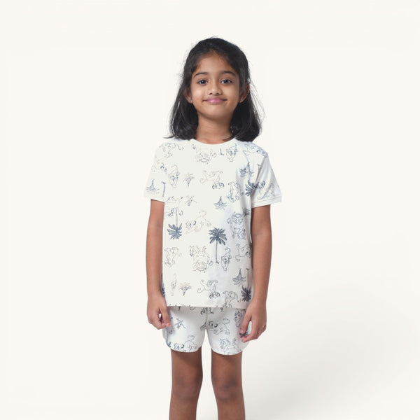 Girl's Lion Print Night Set
